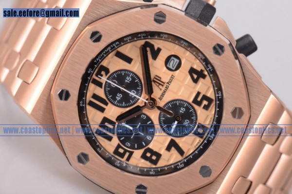Audemars Piguet Royal Oak Offshore Watch Rose Gold 26470OR.OO.1000OR.01 Replica (EF) - Click Image to Close